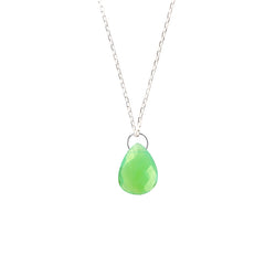 Collier goutte agate verte