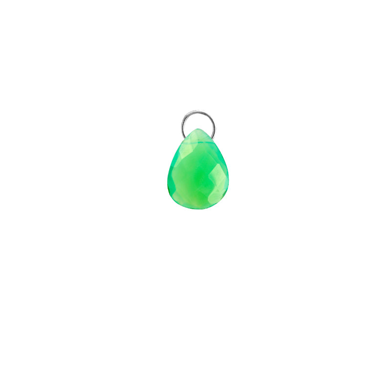 Collier goutte agate verte