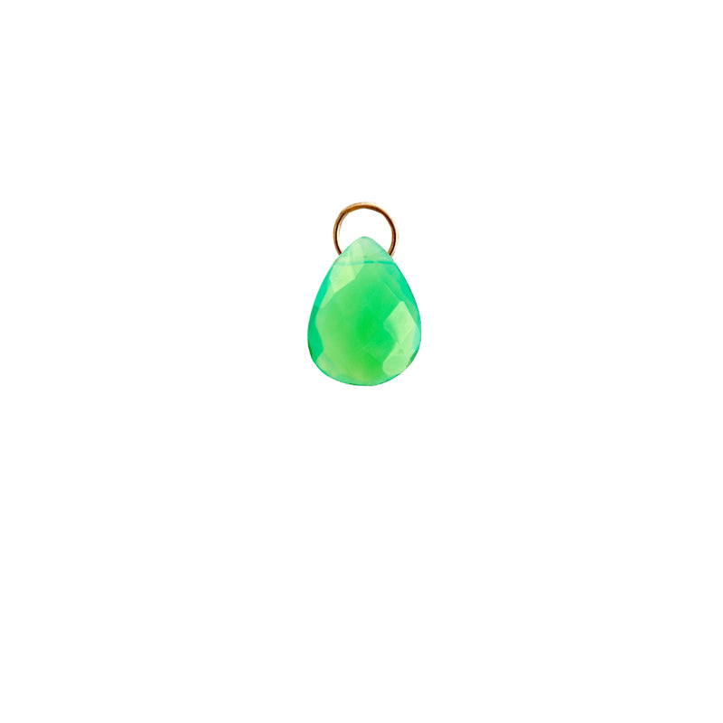 Collier goutte agate verte