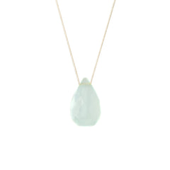 Collier goutte agate bleue claire