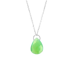 Collier goutte agate verte