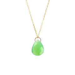 Collier goutte agate verte