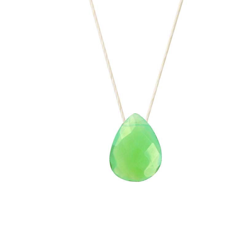 Collier goutte agate verte