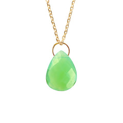 Collier goutte agate verte