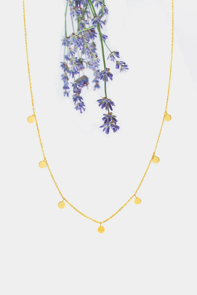 Collier 7 pastilles or jaune - Vingt et un grammes