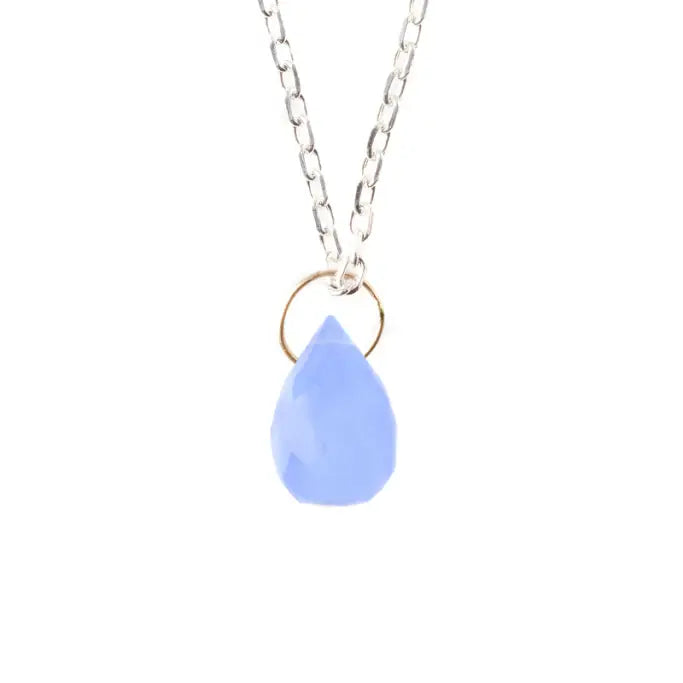 Collier goutte agate bleue - Vingt et un grammes