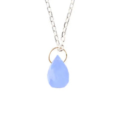 Collier goutte agate bleue - Vingt et un grammes