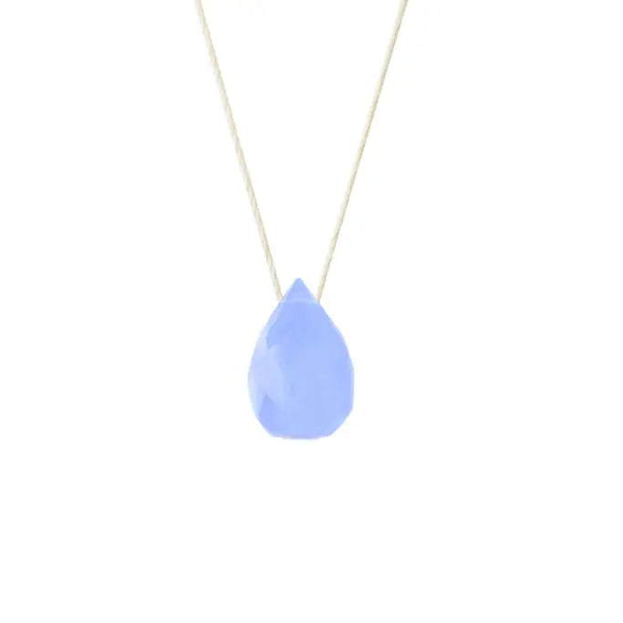 Collier goutte agate bleue - Vingt et un grammes