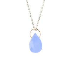 Collier goutte agate bleue - Vingt et un grammes