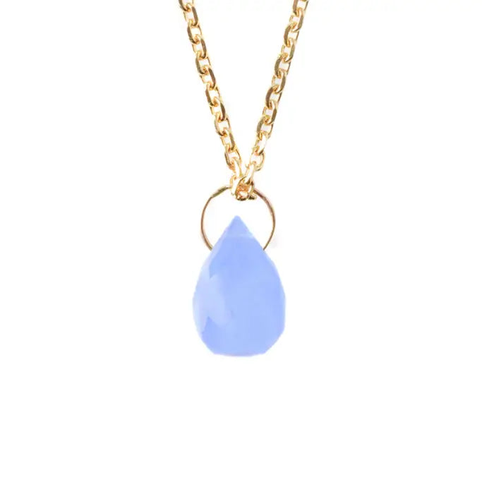 Collier goutte agate bleue - Vingt et un grammes