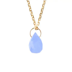 Collier goutte agate bleue - Vingt et un grammes