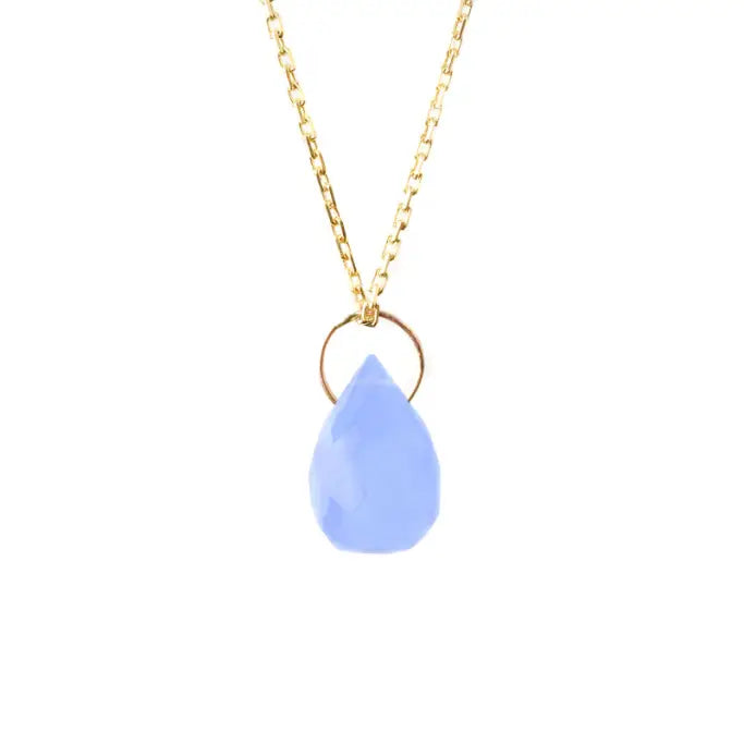 Collier goutte agate bleue - Vingt et un grammes