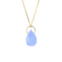 Collier goutte agate bleue - Vingt et un grammes