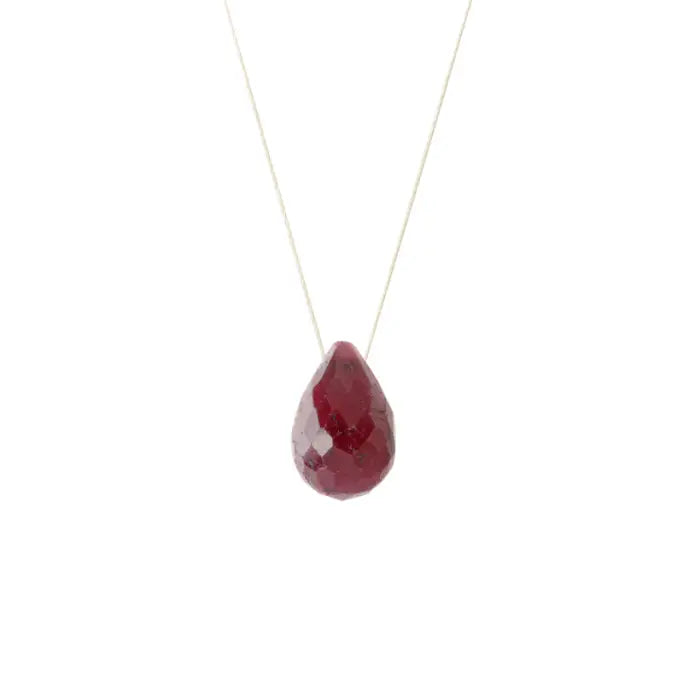 Collier goutte rubis brut - Vingt et un grammes