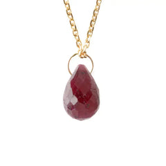 Collier goutte rubis brut - Vingt et un grammes