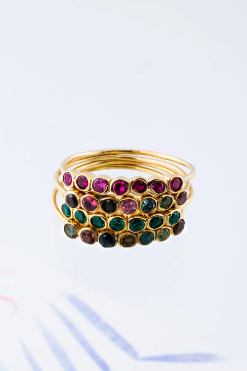 Bague 7 pierres Vermeil - Vingt et un grammes