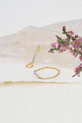 Bague barrette diamants or jaune - Vingt et un grammes