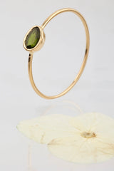 Bague saphir ovale or jaune - Vingt et un grammes