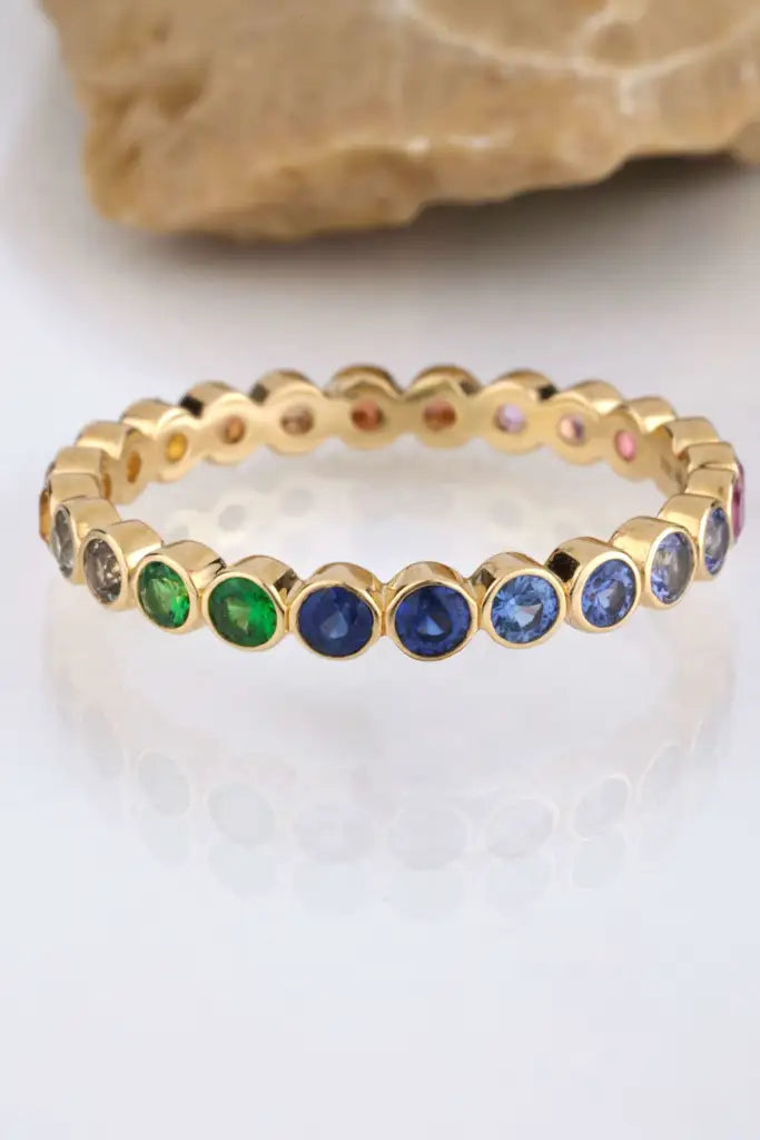 Bague saphirs or jaune - Vingt et un grammes