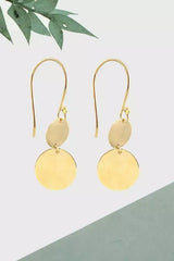 Boucles d’oreilles deux pastilles or jaune - Vingt et un