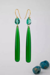 Boucles d’oreilles longues pierres - Vingt et un grammes