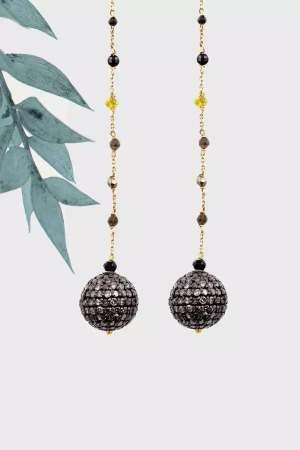 Collier Fantaisie Bohème Perles Fleurs Papillon - Lien Noir Gris, 62 Grammes, Occasion