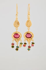 Boucles d’oreilles tourmalines Vermeil - Vingt et un grammes