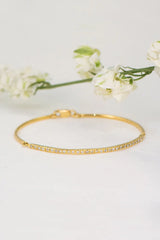 Bracelet barrette de diamants or jaune - Vingt et un grammes