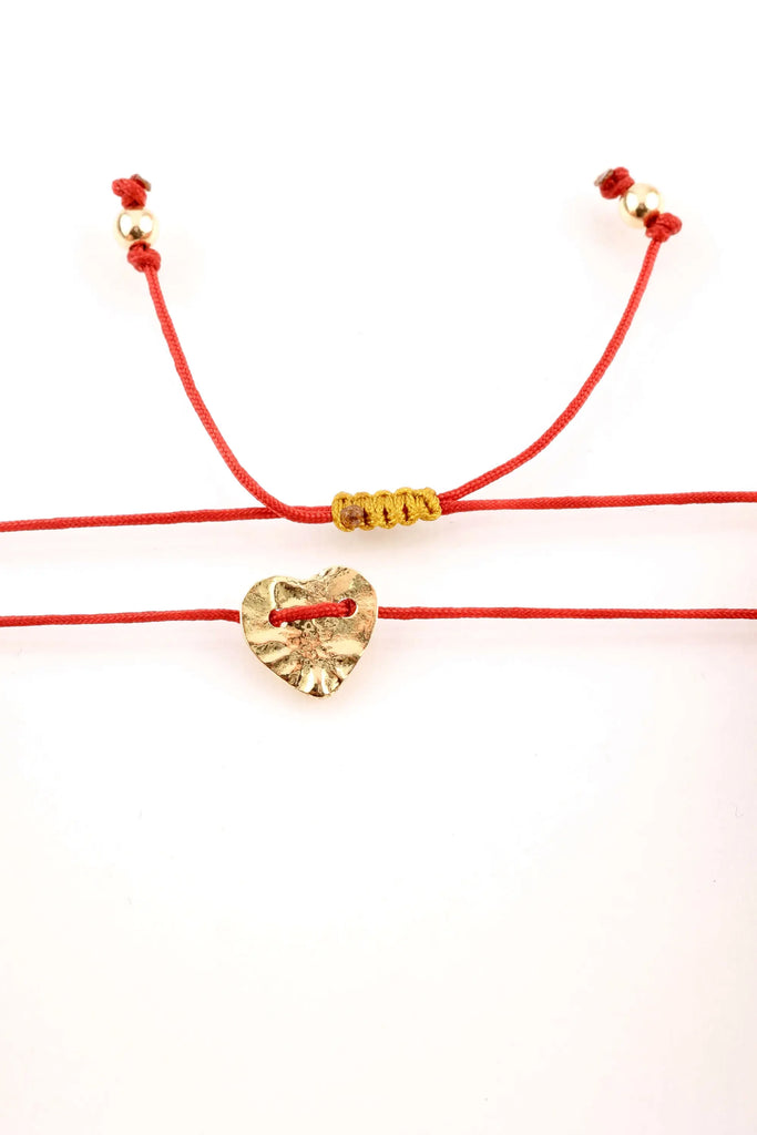 Bracelet cordon coeur or jaune - Vingt et un grammes