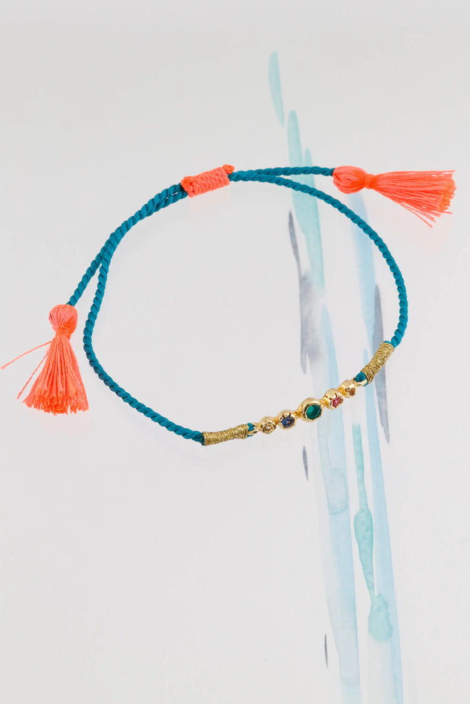 Bracelet cordon et ligne de pierres - Vingt et un grammes