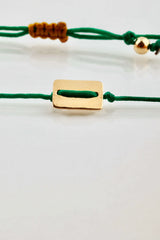 Bracelet cordon et plaque or jaune - Vingt et un grammes