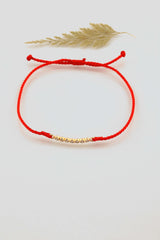 Bracelet cordon rouge et barrette de diamants - Vingt et un