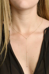 Collier deux diamants bis or jaune - Vingt et un grammes