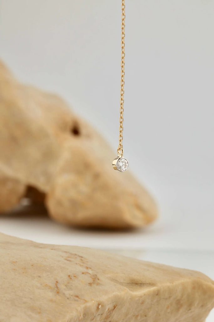 Collier deux diamants bis or jaune - Vingt et un grammes