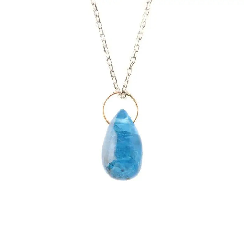 Collier goutte apatite bleu - Vingt et un grammes