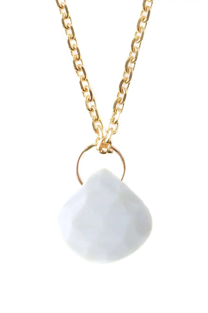 Collier goutte calcédoine bleu - Vingt et un grammes