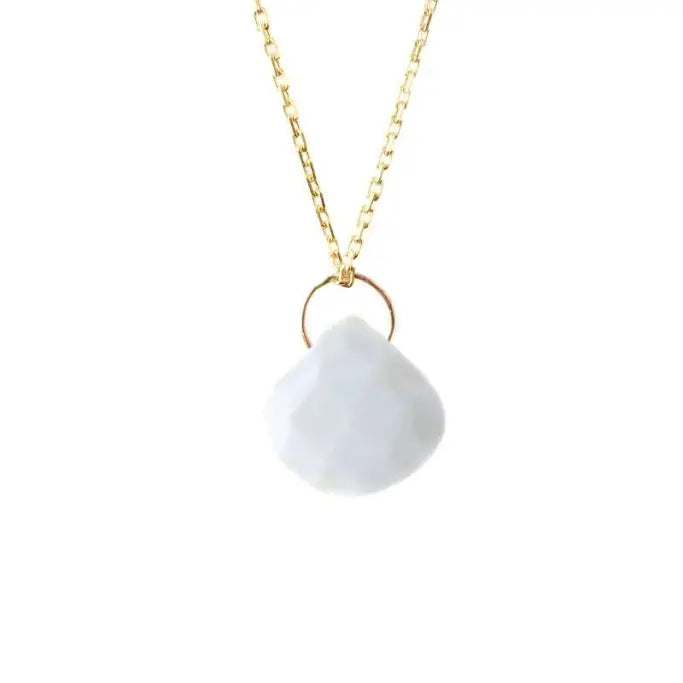 Collier goutte calcédoine bleu - Vingt et un grammes