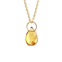 Collier goutte citrine foncée - Vingt et un grammes