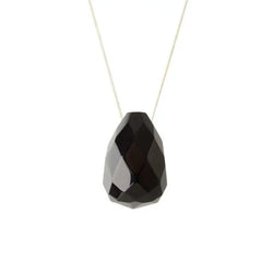 Collier goutte onyx noire facettée - Vingt et un Grammes