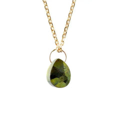 Collier goutte pyrite verte - Vingt et un grammes