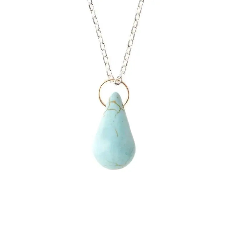 Collier goutte turquoise - Vingt et un grammes