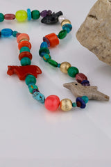 Collier Mala multi-pierres oiseaux - Vingt et un grammes