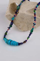 Collier Mala turquoises et multi-pierres - Vingt et un